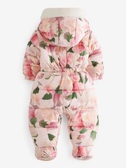 rožnata - Baker by Ted Baker Shower Resistant Floral Snowsuit With Mittens - Slika 2 iz 5