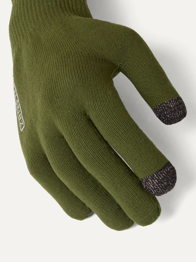 Sealskinz Green Anmer Waterproof All Weather Ultra Grip Knitted Gloves - Image 2 of 3