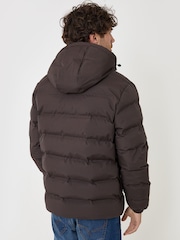 Threadbare Brown Showerproof Ripstop Puffer Coat - Image 3 of 5