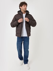 Threadbare Brown Showerproof Ripstop Puffer Coat - Image 4 of 5
