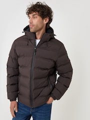 Threadbare Brown Showerproof Ripstop Puffer Coat - Image 5 of 5