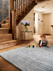Origin Rug Collection. Silver Fine Stripe Rug - Image 2 of 4