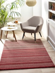 Origin Rug Collection. Red Fine Stripe Rug - Image 1 of 7