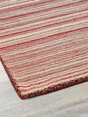 Origin Rug Collection. Red Fine Stripe Rug - Image 5 of 7