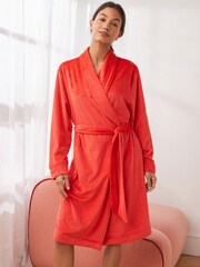 Red Supersoft Ribbed Dressing Gown - Image 2 of 4