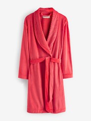 Red Supersoft Ribbed Dressing Gown - Image 3 of 4