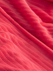 Red Supersoft Ribbed Dressing Gown - Image 4 of 4