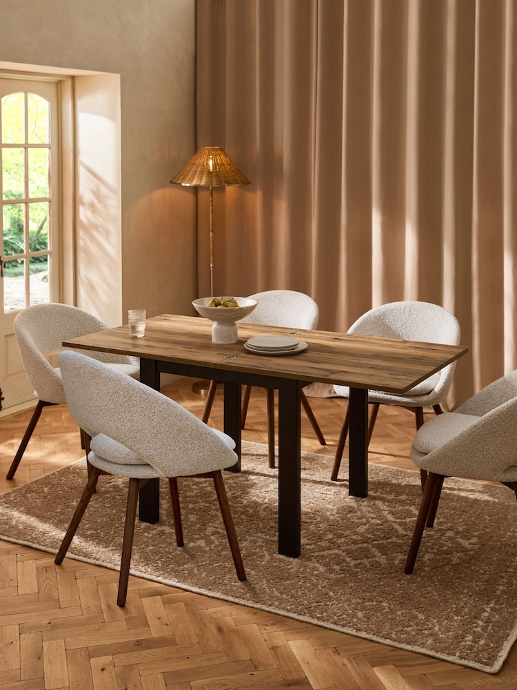 Dark Bronx 4 to 6 Seater Foldable Extending Rectangle Dining Table - Image 2 of 13