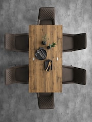 Dark Bronx 4 to 6 Seater Foldable Extending Rectangle Dining Table - Image 7 of 13