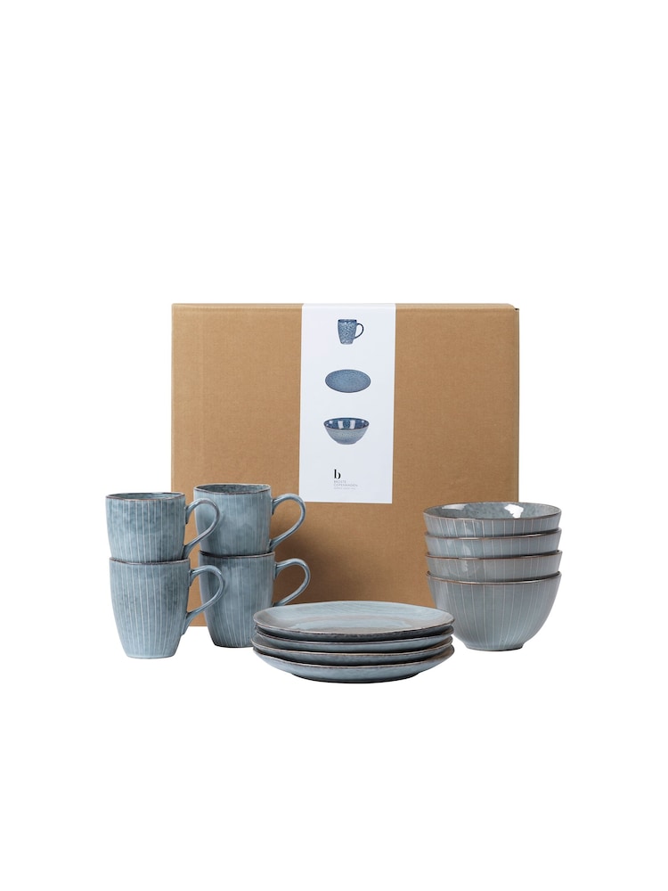 Broste Copenhagen 12 Piece Blue Nordic Breakfast Set - Image 2 of 3 Broste Copenhagen 12 Piece Blue Nordic Breakfast Set - Image 2 of 3