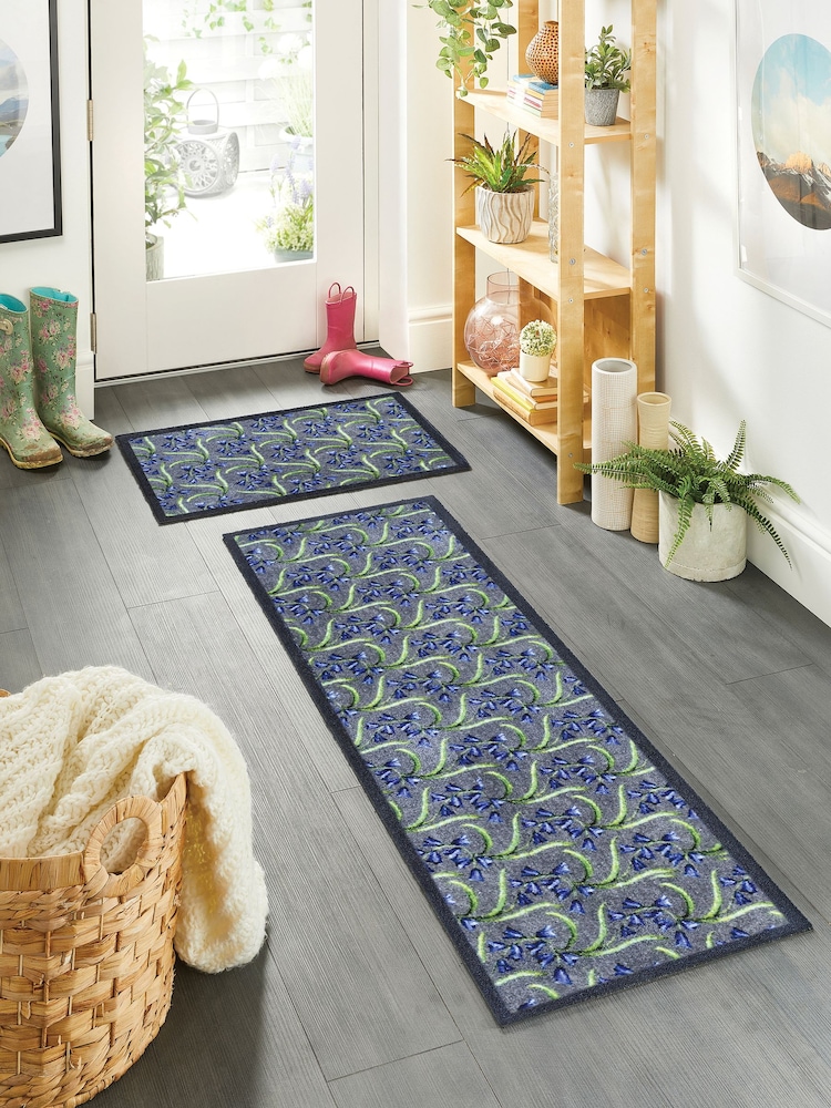 My Mat Blue Bluebells Washable Nylon Runner - Image 1 of 2
