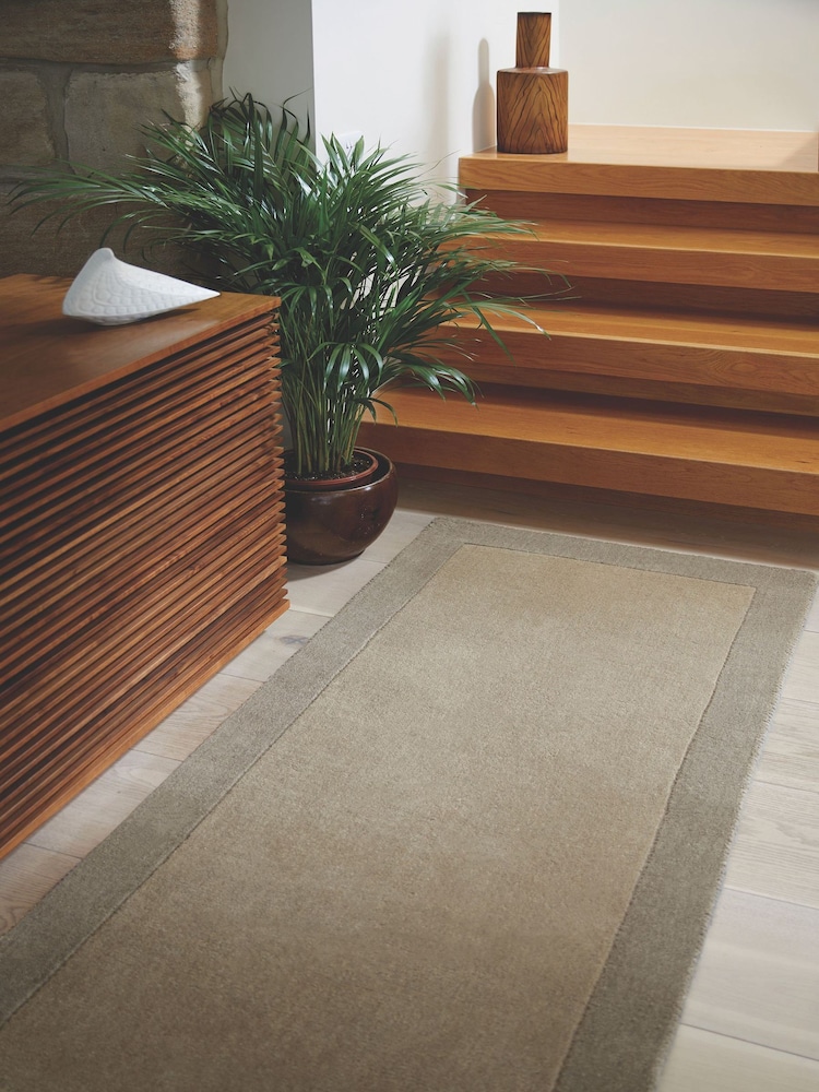 Origin Rug Collection. Taupe Borders Rug - Image 1 of 2