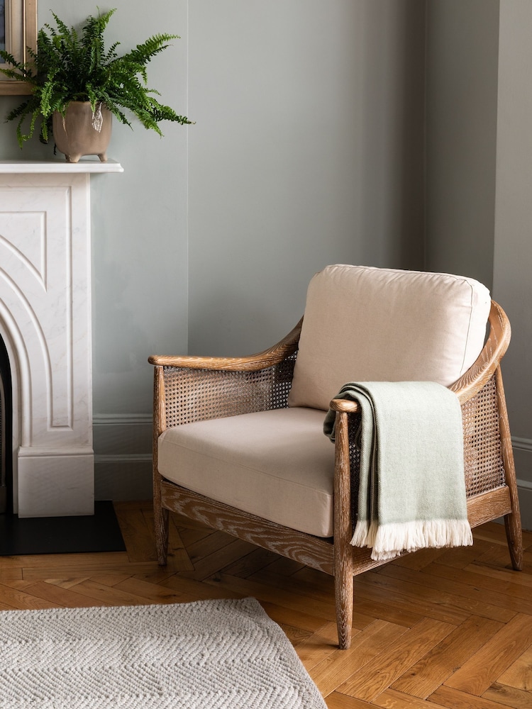 Garden Trading Sage Stockwell Herringbone Throw Wool - Image 1 of 4