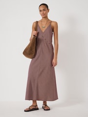 Hush Purple Air Flow Seam Detail Maxi Slip Dress - Image 1 of 5