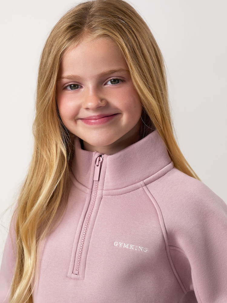 Gym King Purple 365 Raglan Sleeve 1/4 Zip Funnel Sweat Top - Image 4 of 4