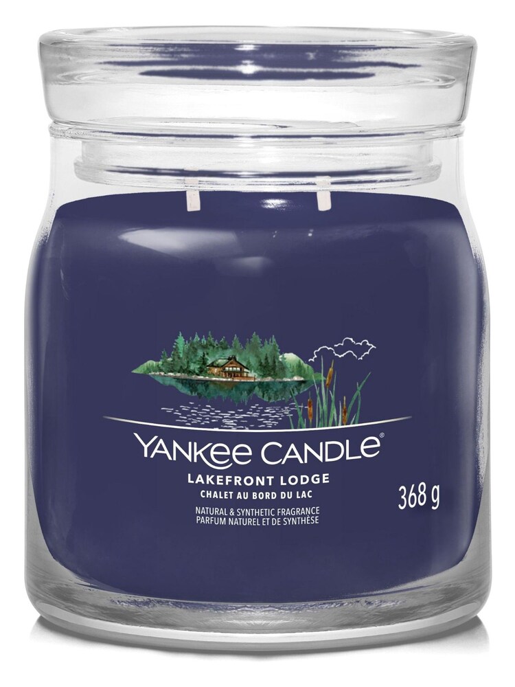 Yankee Candle Blue Signature Medium Jar Scented Candle Lakefront Lodge - Image 2 of 3