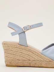 Phase Eight Blue Leather Knot Front Espadrille Sandals - Image 3 of 6