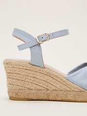 Phase Eight Blue Leather Knot Front Espadrille Sandals - Image 5 of 6
