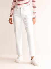 Boden White High Rise True Straight Jeans - Image 1 of 6