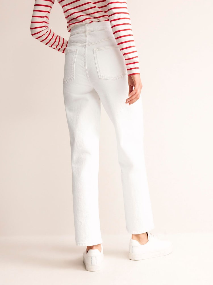 Boden White High Rise True Straight Jeans - Image 2 of 6