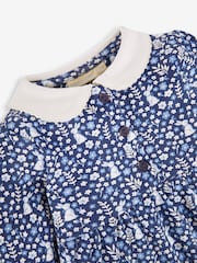 JoJo Maman Bébé Navy Blue Bunny Floral Peter Pan Dress - Image 2 of 3