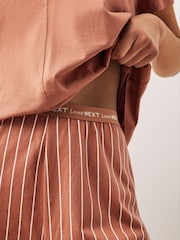 Rust Stripe Cotton Short Sleeve Pyjamas - Image 3 of 7