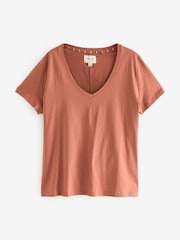 Rust Stripe Cotton Short Sleeve Pyjamas - Image 5 of 7