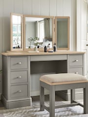 Light Brown Hampton Country Luxe Painted Oak Dressing Table Mirror - Image 1 of 8