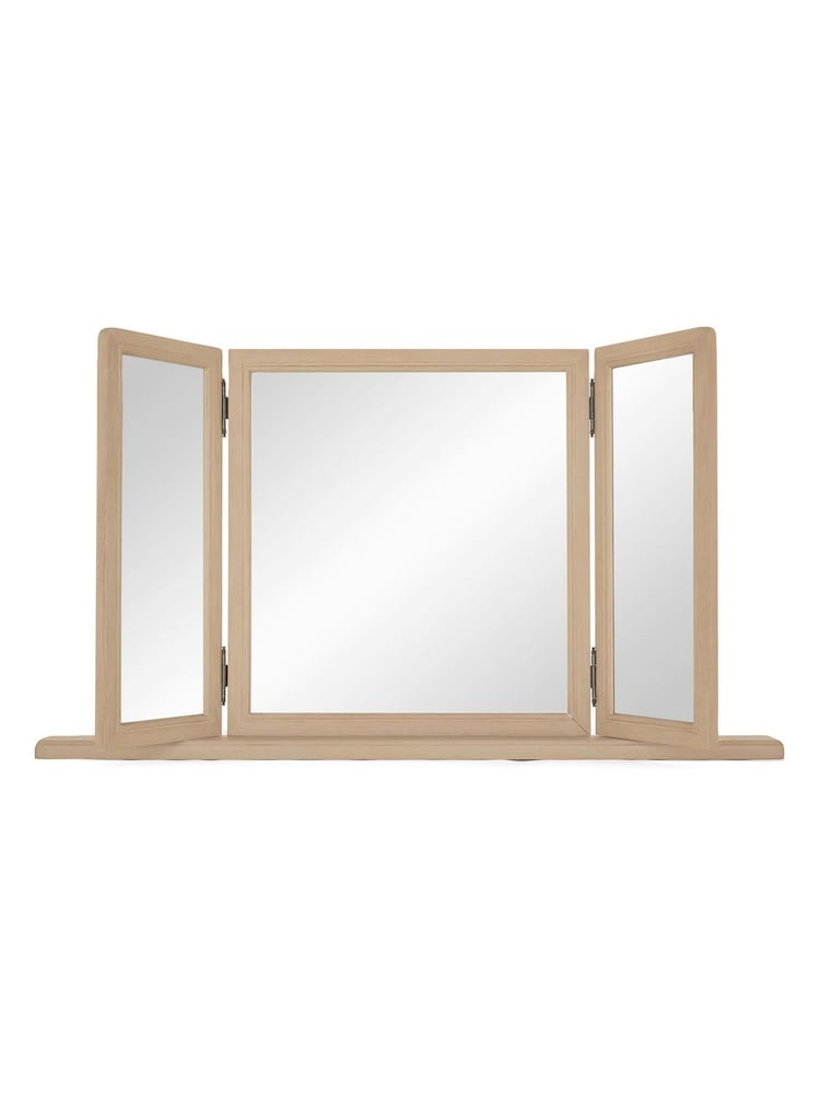 Light Brown Hampton Country Luxe Painted Oak Dressing Table Mirror - Image 2 of 8