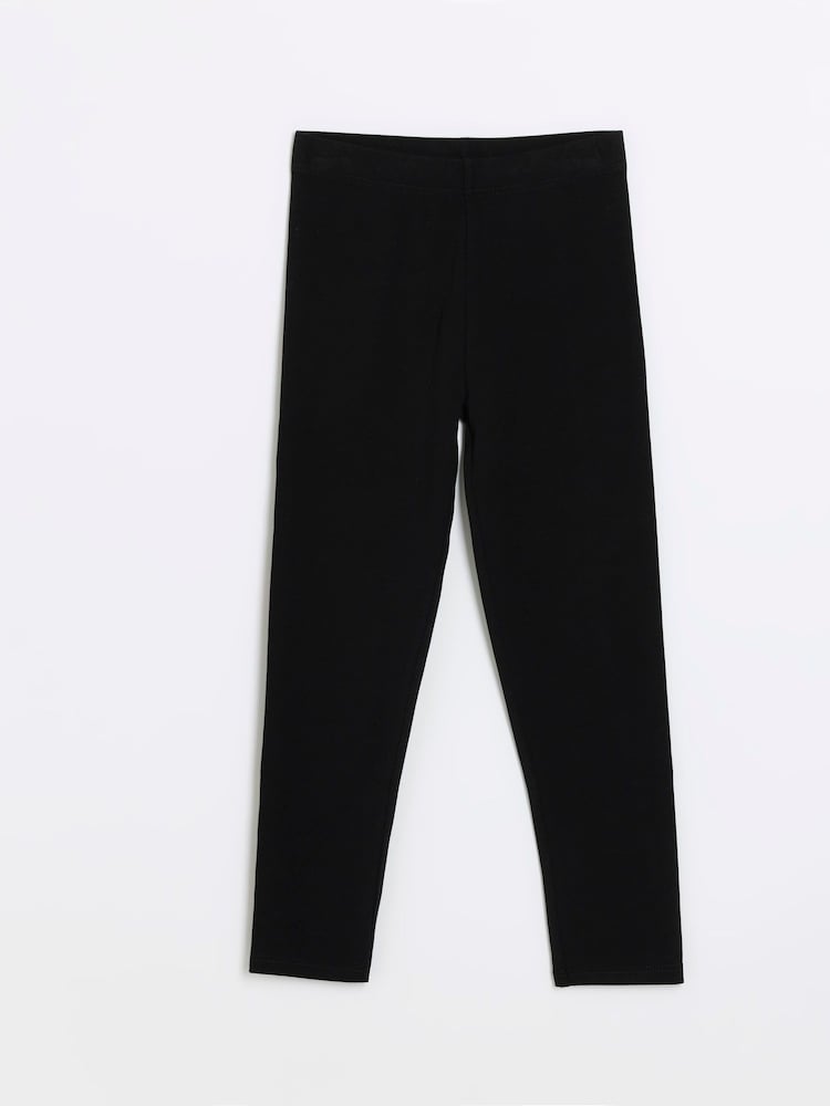 River Island Black Plain 100% Cotton Leggings - Image 1 of 4