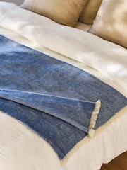 Garden Trading Cove Blue Stockwell Herringbone Throw Wool - Image 1 of 4