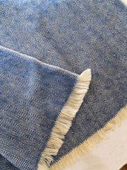 Garden Trading Cove Blue Stockwell Herringbone Throw Wool - Image 3 of 4