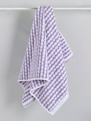 Lilac Purple Stripe Towel 100% Cotton - Image 5 of 5