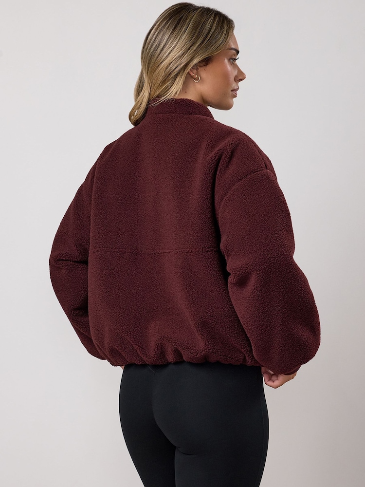 Gym King Red Borg Puffer Bomber Jacket - Image 2 of 4 Gym King Red Borg Puffer Bomber Jacket - Image 2 of 4
