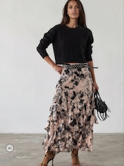 Religion Pink Laura Multi layer Ruffle Maxi Skirt - Image 1 of 8