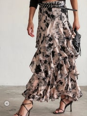 Religion Pink Laura Multi layer Ruffle Maxi Skirt - Image 2 of 8