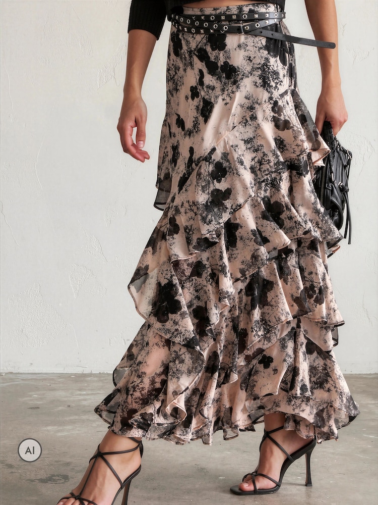 Religion Pink Laura Multi layer Ruffle Maxi Skirt - Image 2 of 8 Religion Pink Laura Multi layer Ruffle Maxi Skirt - Image 2 of 8