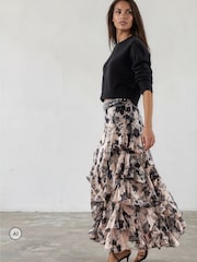 Religion Pink Laura Multi layer Ruffle Maxi Skirt - Image 4 of 8