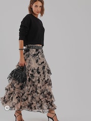 Religion Pink Laura Multi layer Ruffle Maxi Skirt - Image 5 of 8