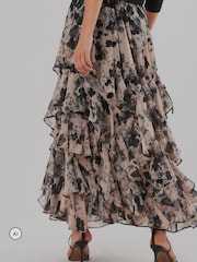 Religion Pink Laura Multi layer Ruffle Maxi Skirt - Image 7 of 8