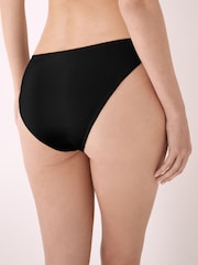 Black Ruched Side High Leg Bikini Bottoms - Image 4 of 5
