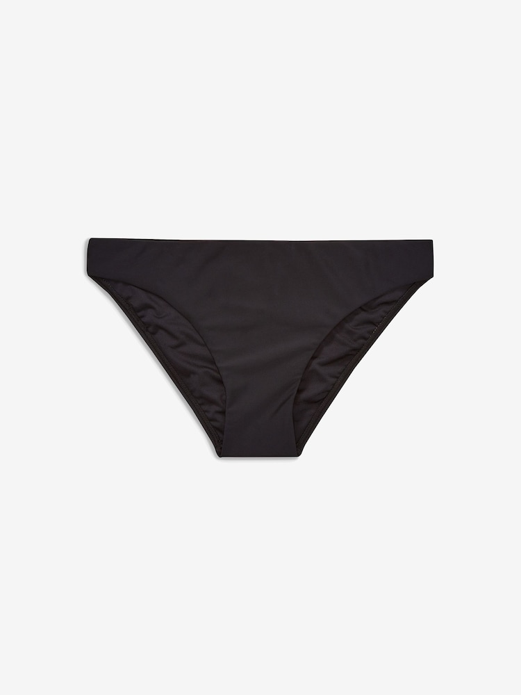 Black Ruched Side High Leg Bikini Bottoms - Image 5 of 5