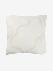Jasper Conran London White 100% Cotton Wiggle Embroidered Feather Filled Cushion - Image 3 of 3