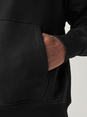Black Oversized Jersey Cotton Rich Overhead Hoodie - Image 4 of 7