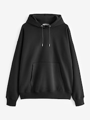Black Oversized Jersey Cotton Rich Overhead Hoodie - Image 5 of 7