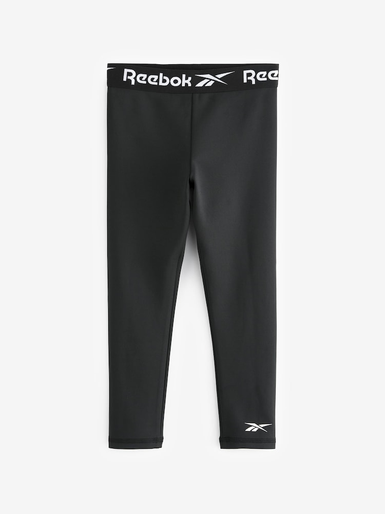 Reebok Black Logo Tape High Waist Leggings - Image 1 of 3