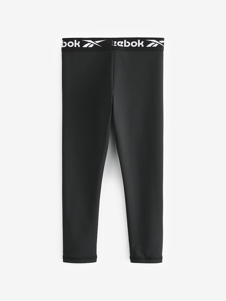 Reebok Black Logo Tape High Waist Leggings - Image 2 of 3