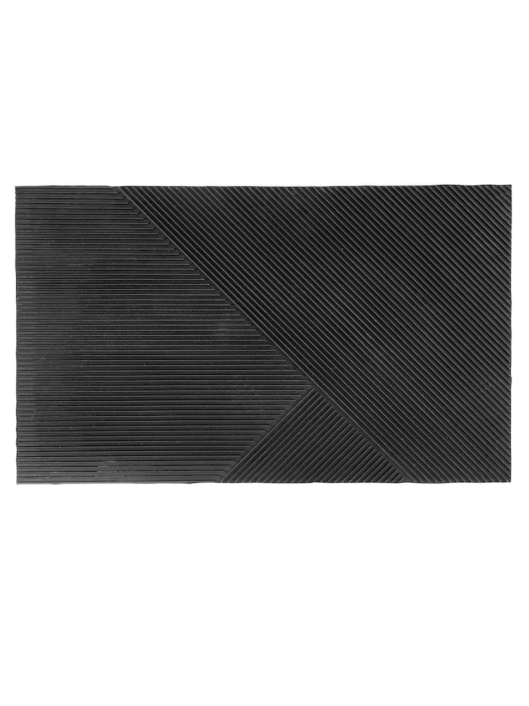 My Mat Black Reversible Rubber Curve Doormat - Image 1 of 3