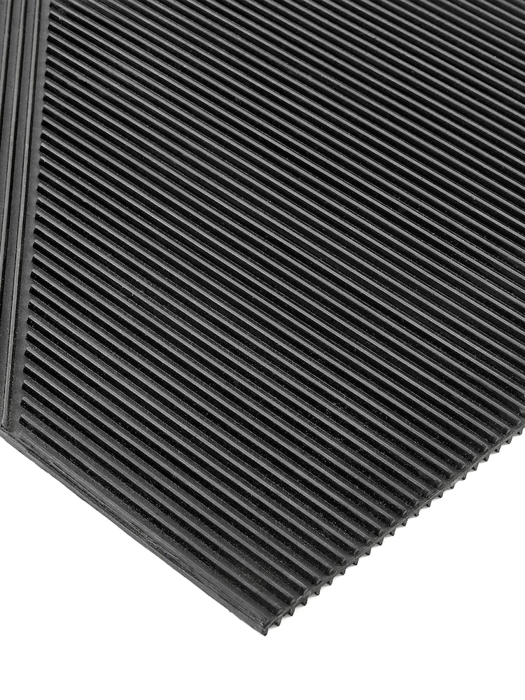 My Mat Black Reversible Rubber Curve Doormat - Image 3 of 3