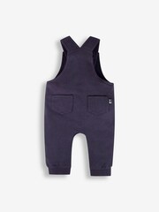 JoJo Maman Bébé Navy Elmer Appliqué Dungarees & Stripe Top Set - Image 3 of 5
